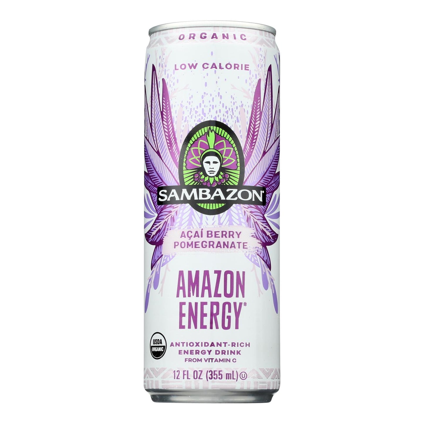 Sambazon Organic Low-Cal Amazon Energy Drink, 12-Pack