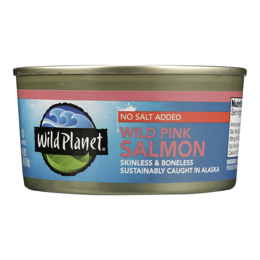Wild Planet Alaskan Pink Salmon, No Salt, 12-Pack, 6 Oz