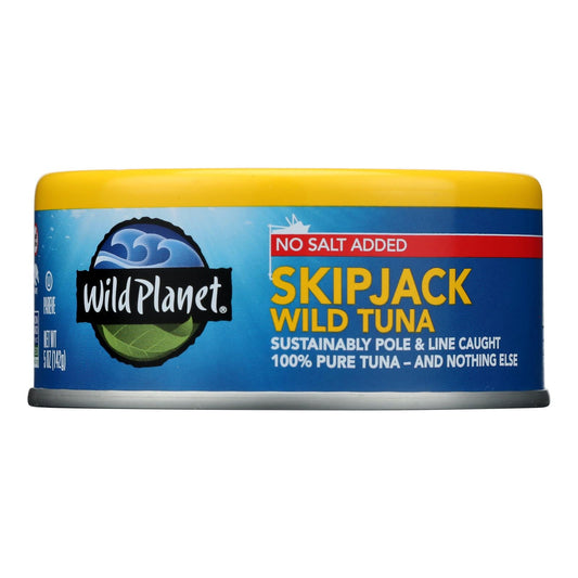 Wild Planet Skipjack Tuna - No Salt, 12 Pack, 5 Oz Each