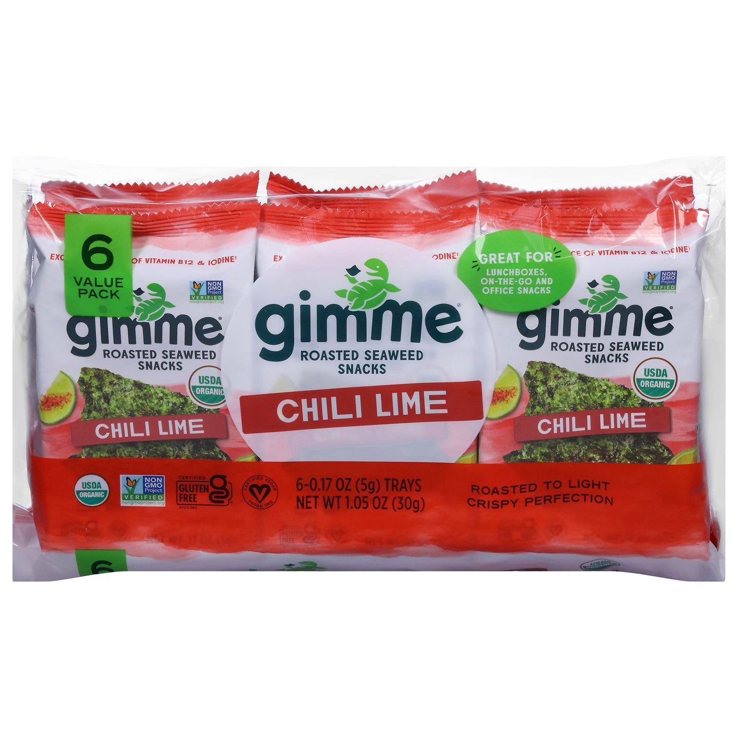 Gimme Seaweed Snacks Chili Lime - 8 Pack