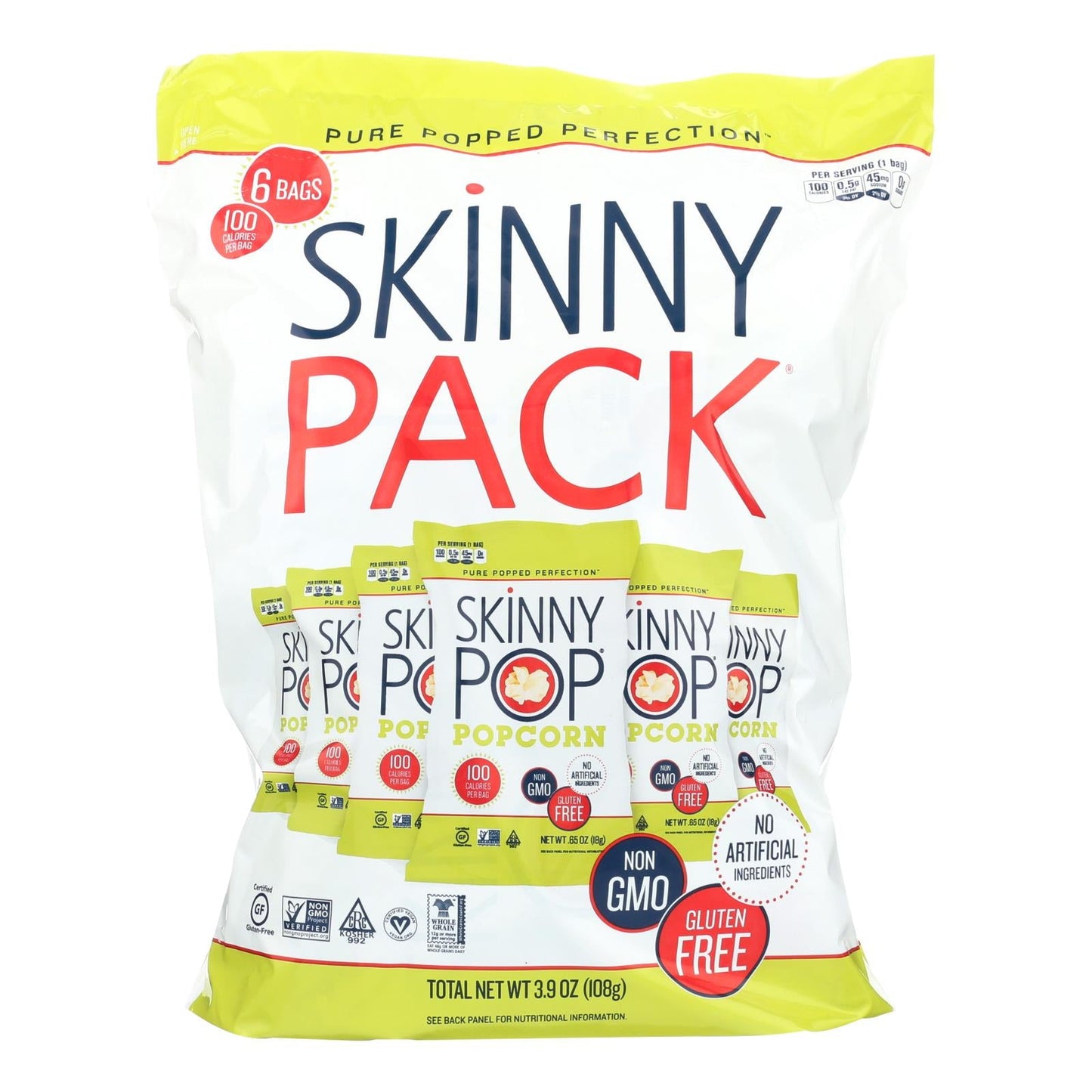 Skinnypop 100 Calorie Popcorn Bags - 10 Pack, 0.65 Oz