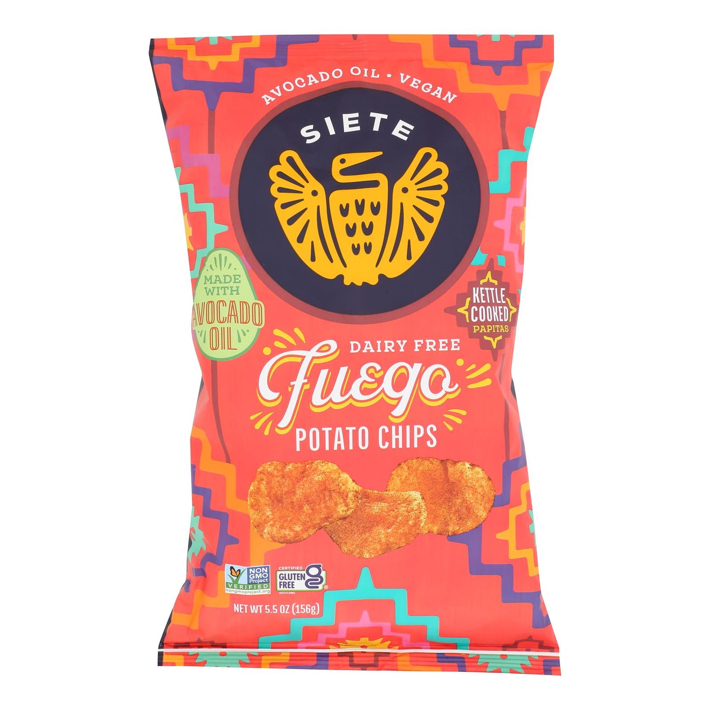 Siete - Kettle Chip Fuego - Case Of 6-5.5 Oz