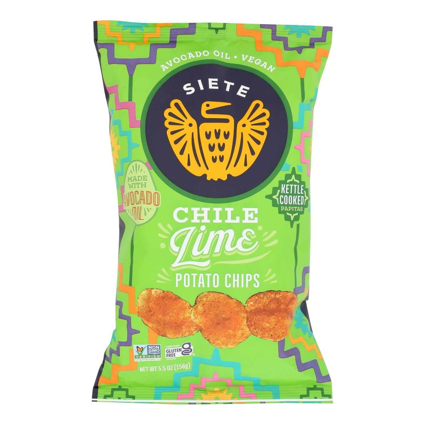 Siete - Kettle Chip Chile Lime - Case Of 6-5.5 Oz