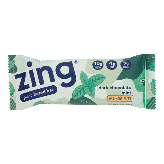 Zing Dark Chocolate Mint Bars, Nut-Free, 12 Pack