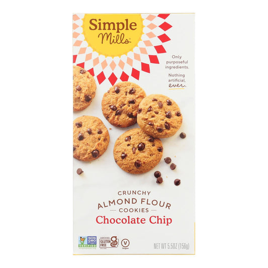 Simple Mills Crunchy Chocolate Chip Cookies, 6 Pack