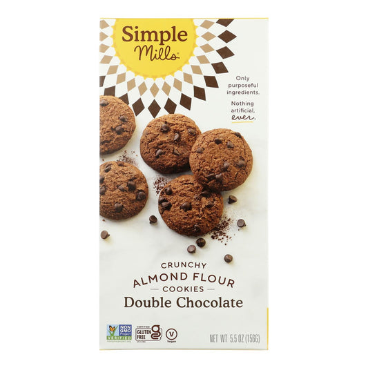 Simple Mills Double Chocolate Cookies, Crunchy, 6 Packs
