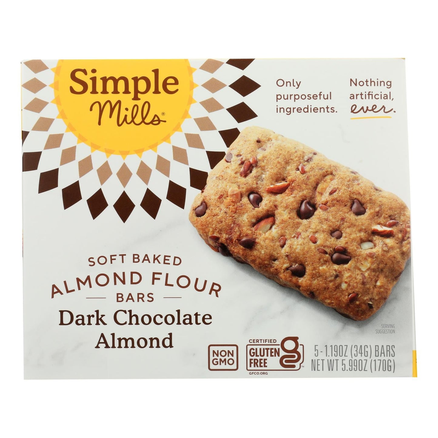 Simple Mills Dark Choc Almond Bars - 6 Pack, 5.99 OZ