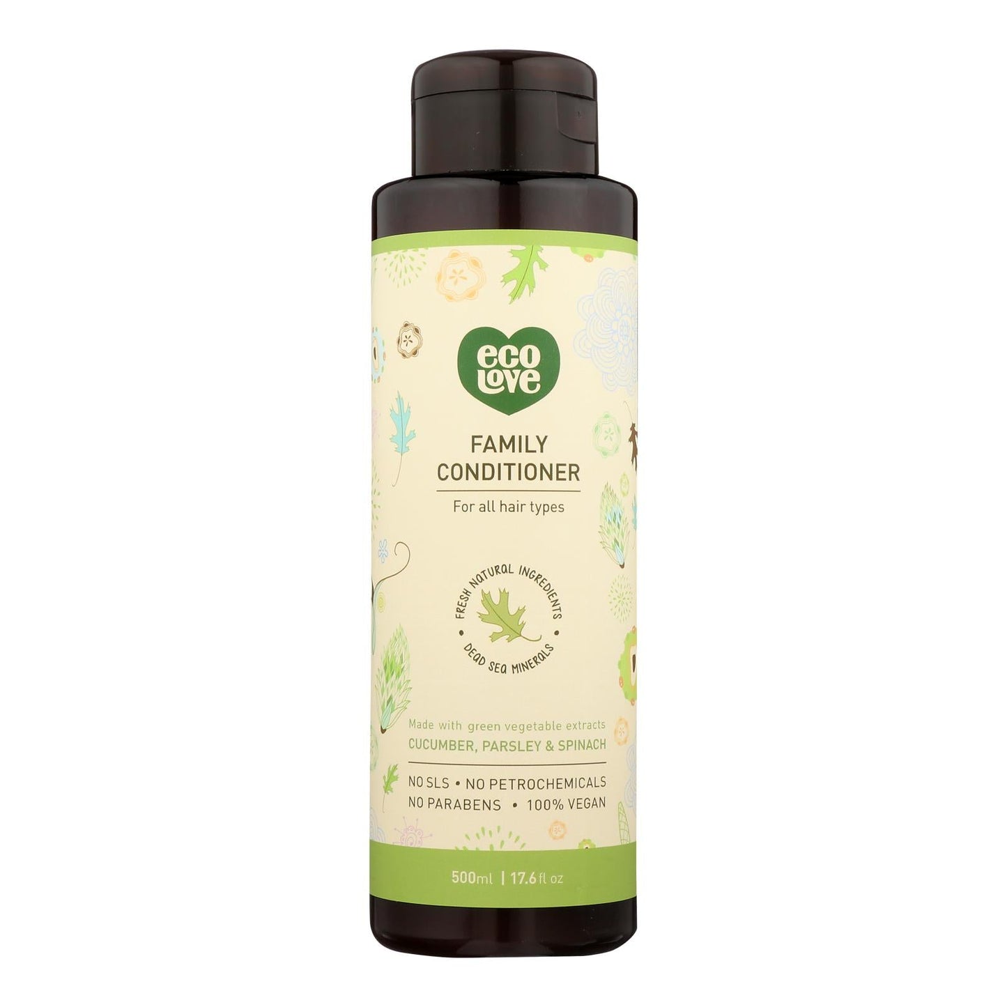 Ecolove Green Veggie Conditioner, All Hair Types, 17.6 Fl Oz