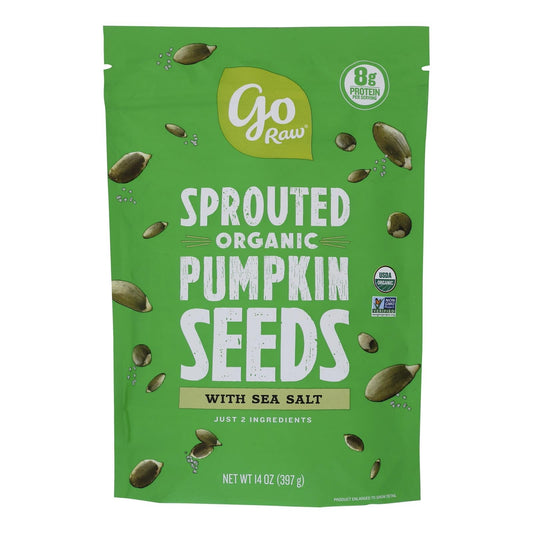Go Raw Sprouted Pumpkin Seeds w/ Sea Salt, 6 Pack, 14 Oz