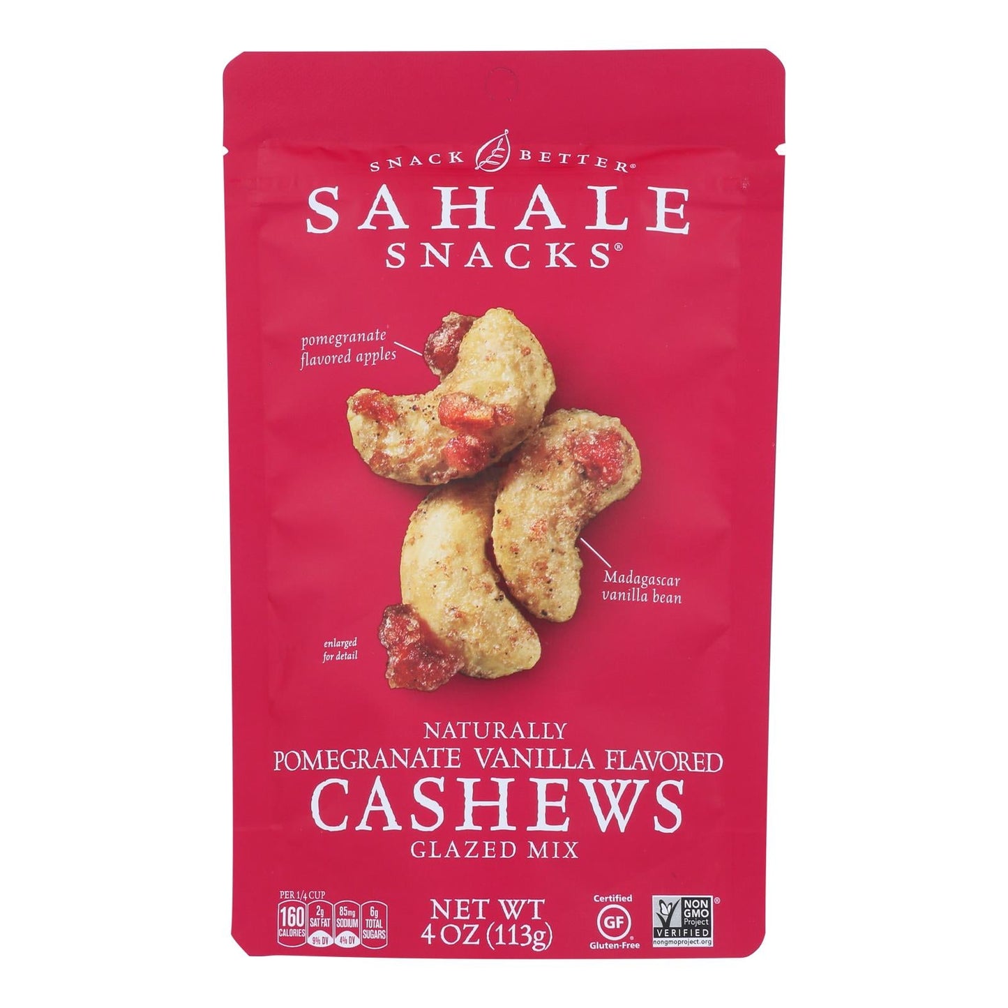Sahale Cashews Glazed Nuts - Pomegranate Vanilla 6x4oz