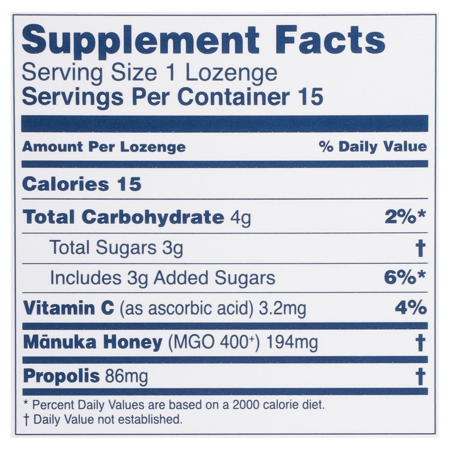 Manuka Health MGO 400+ Propolis Lozenges - 15 Count
