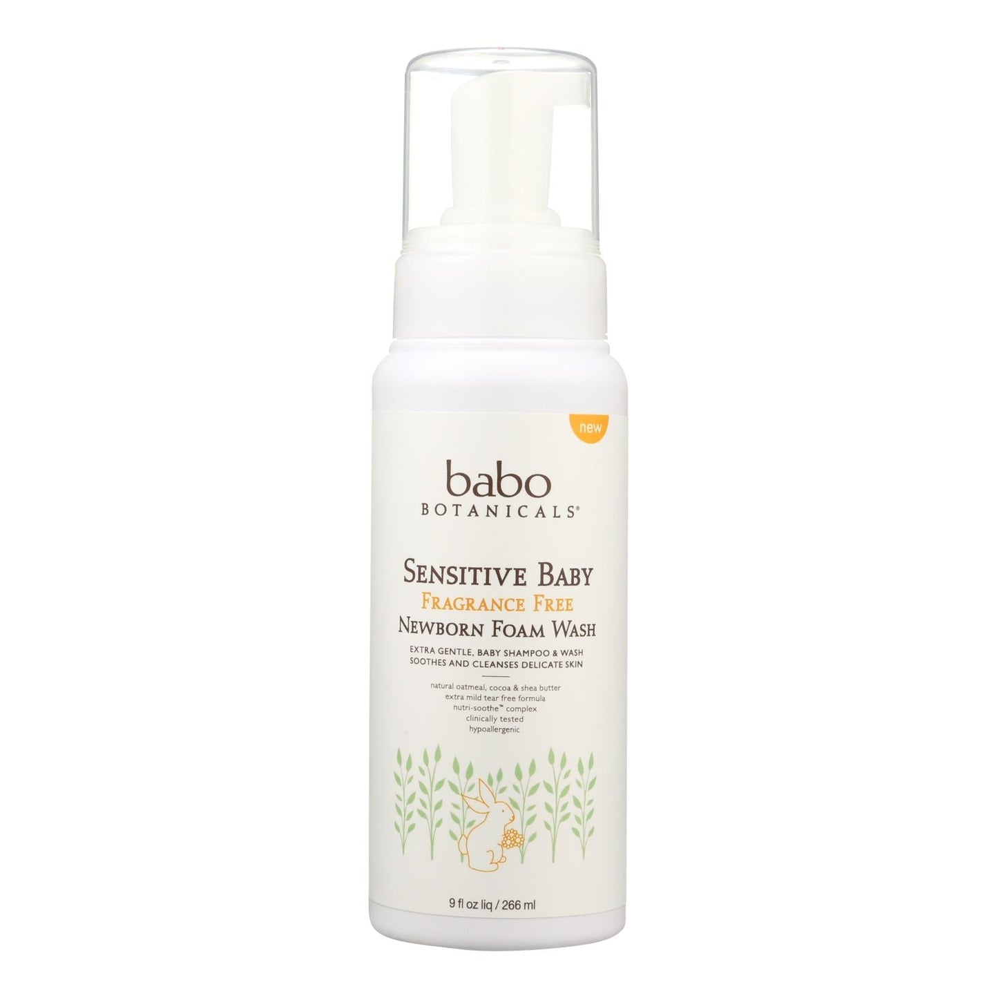 Babo Botanicals Fragrance-Free Foaming Body Wash, 9 Fl Oz
