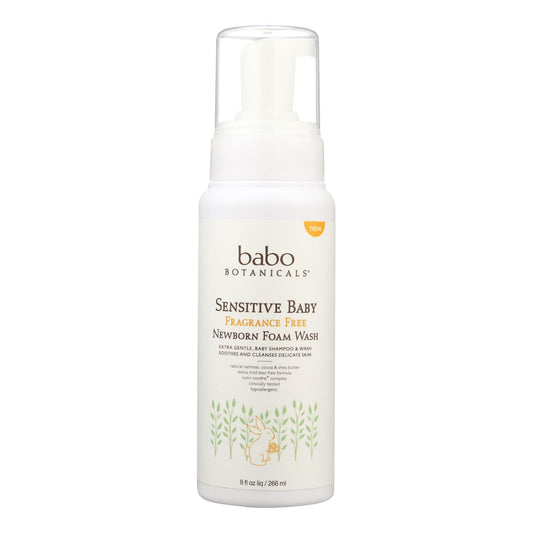 Babo Botanicals Fragrance-Free Foaming Body Wash, 9 Fl Oz