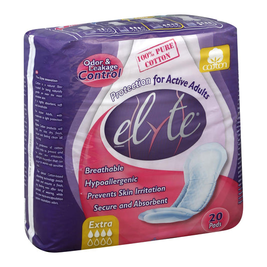 Elyte Cotton Incontinence Pads - Extra - 20 Pack