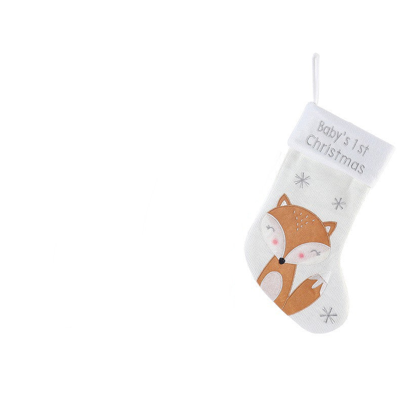Knitted Fox Christmas Stocking - Cute Wool Holiday Decor & Gift for Kids