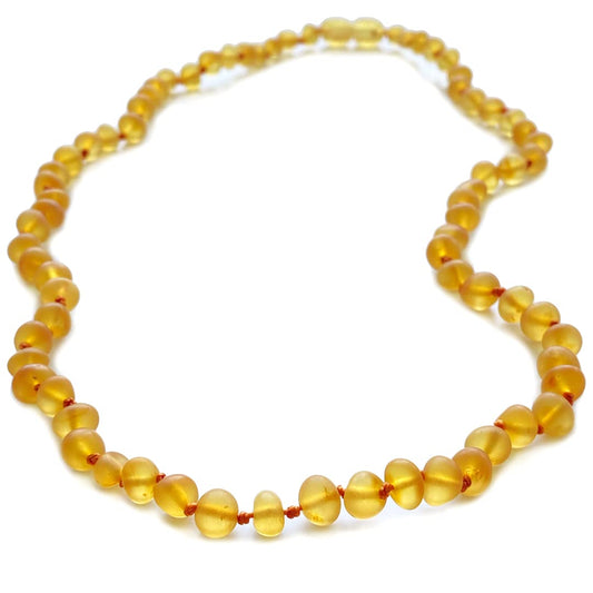 Raw Honey Amber Necklace for Women - HandMade Unpolished Baltic Jewelry for Adult - 18 inch - 100% Genuine (Raw Honey)